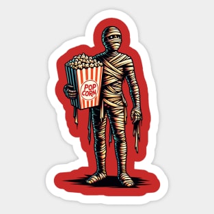 Mummy with a popcorn packet Sticker